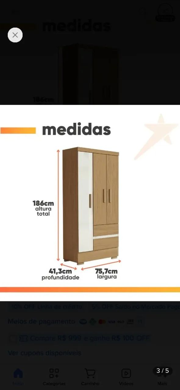 Quarda-roupa solteiro - Foto 2
