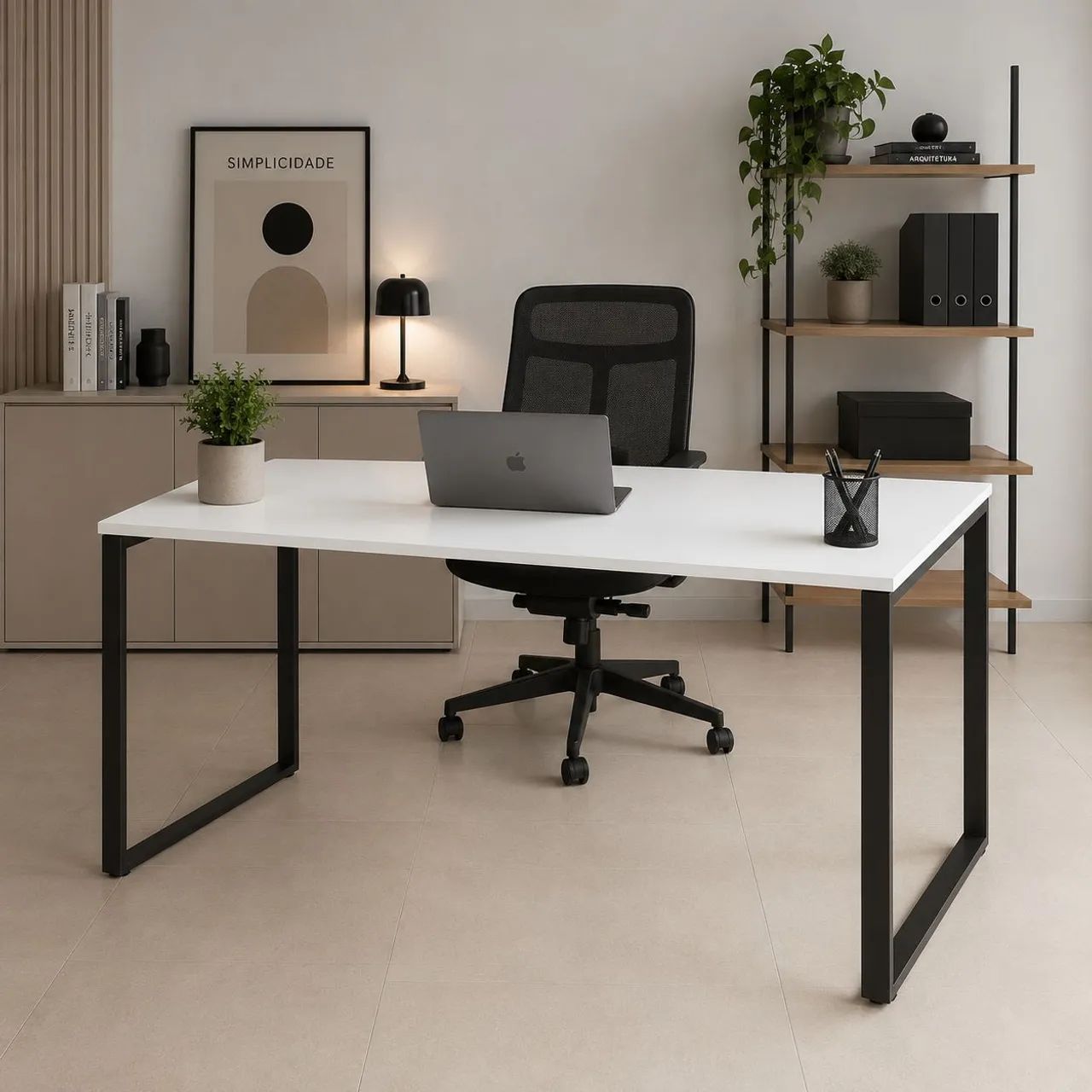 Mesa Escrivaninha em MDF e pés em Metalon  - Foto 2