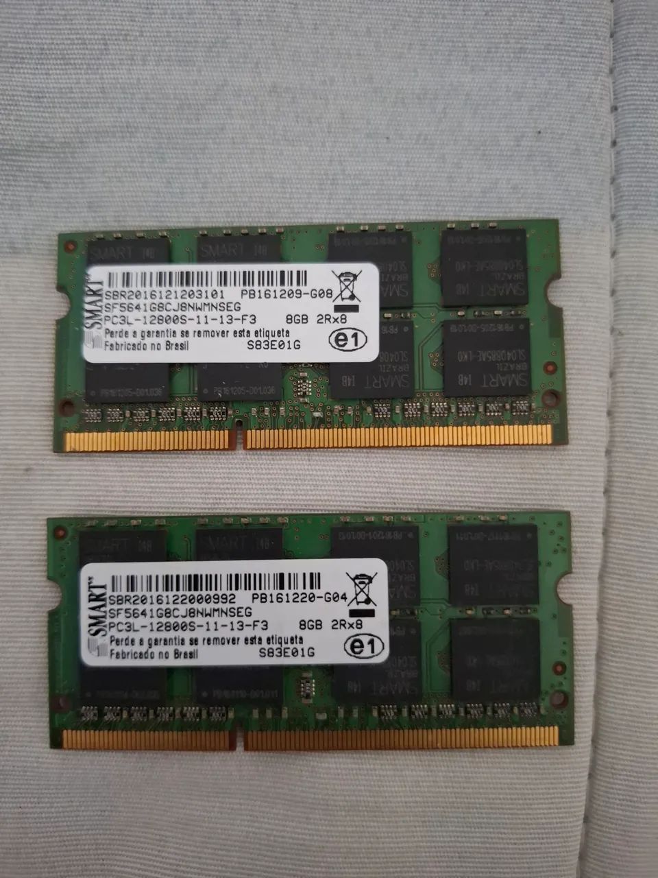 2x memória ram 8gb para notebook