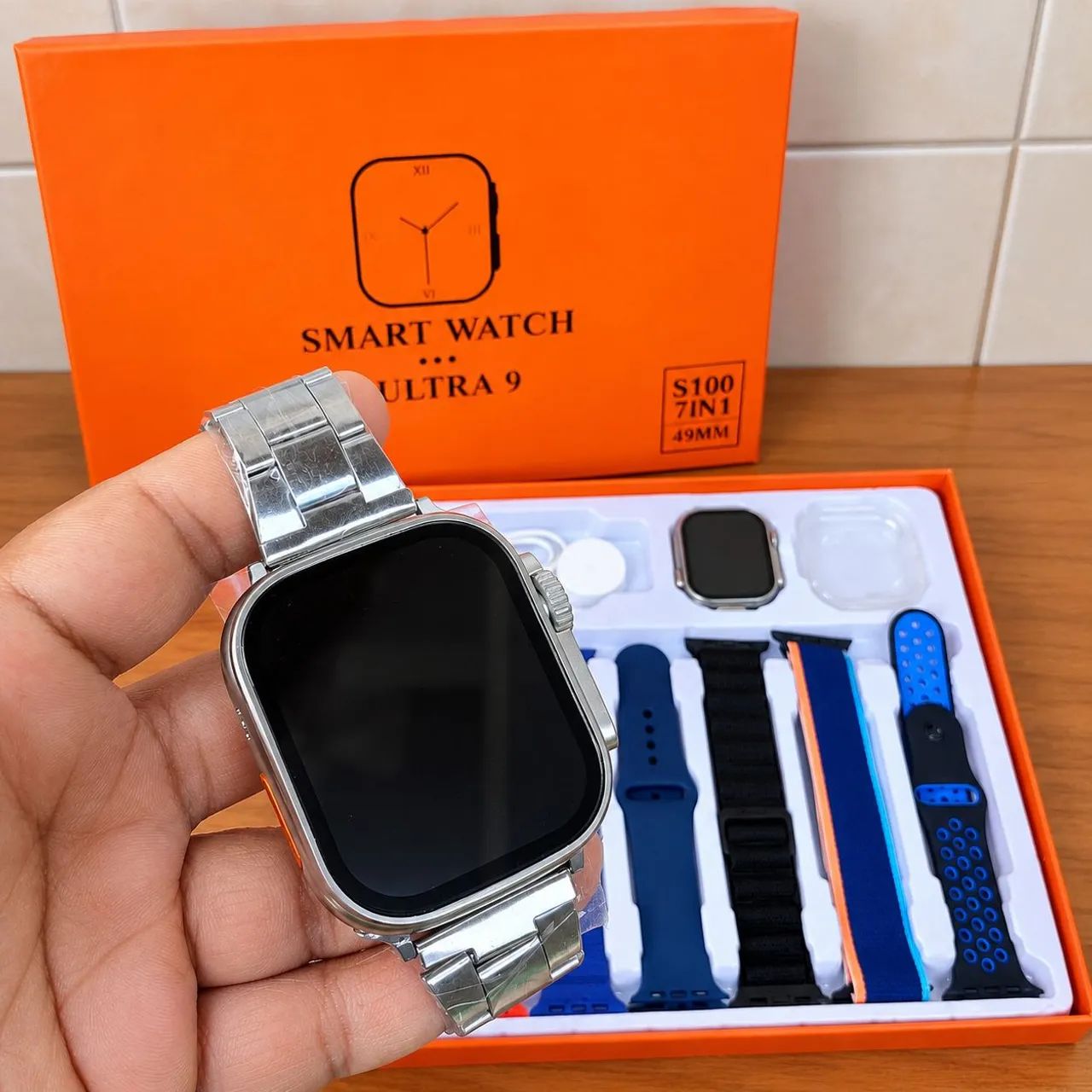 Smartwatch Ultra 9 Com Kit de 7 Pulseiras e Capa Protetora - Foto 3
