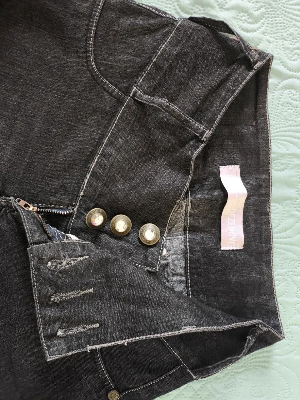 Calça jeans feminina preta R1.19 - Foto 2