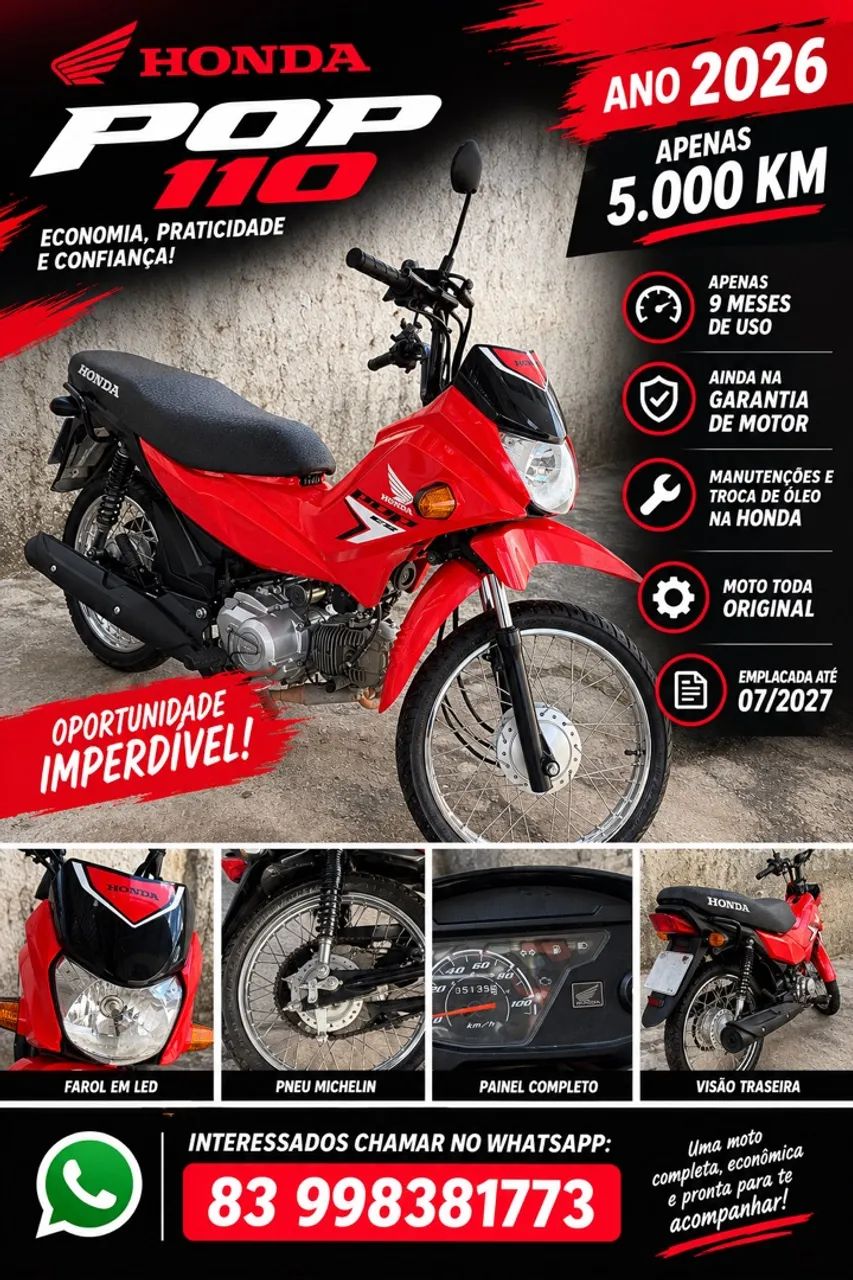 Pop 110 com 9 meses de uso