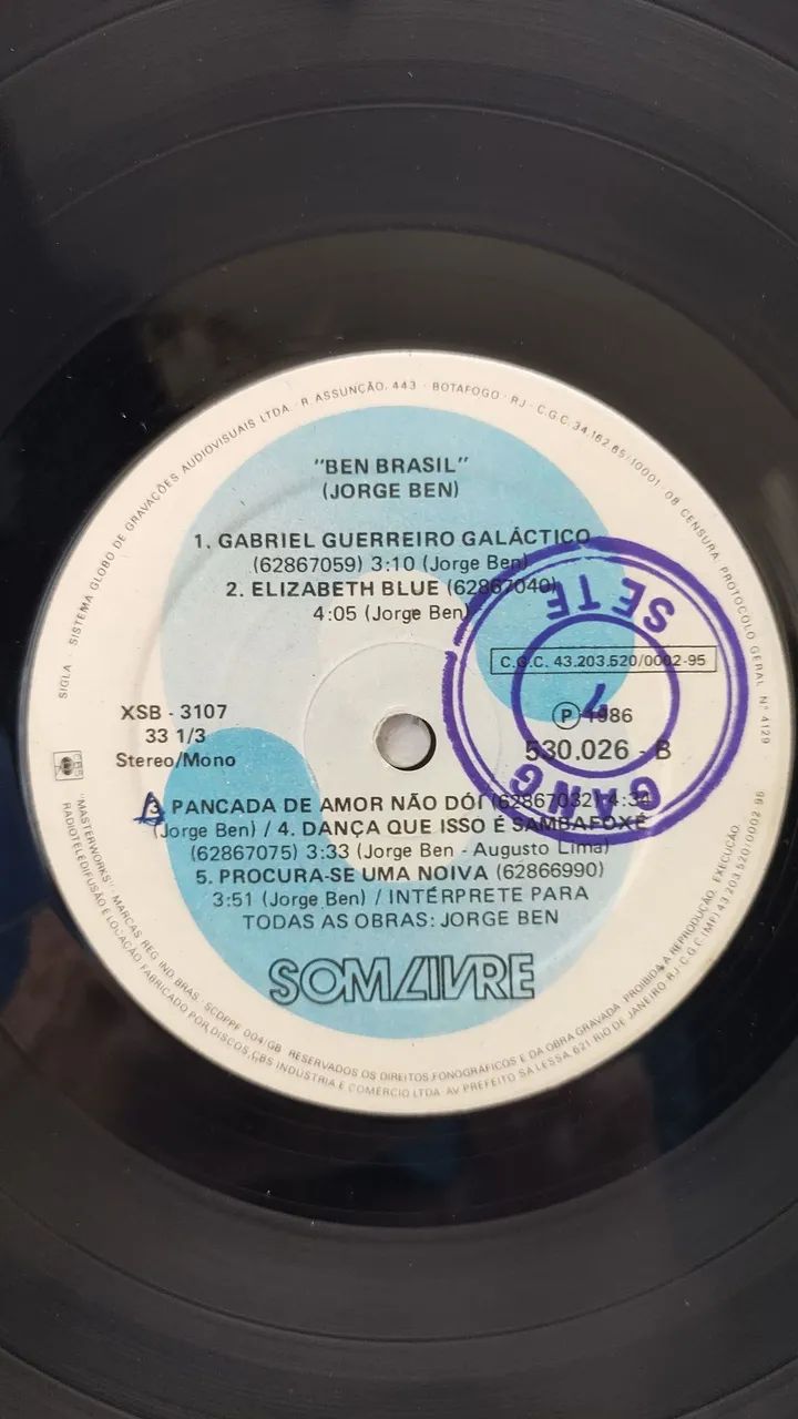 LP Jorge Ben Brasil 1986 - Foto 4