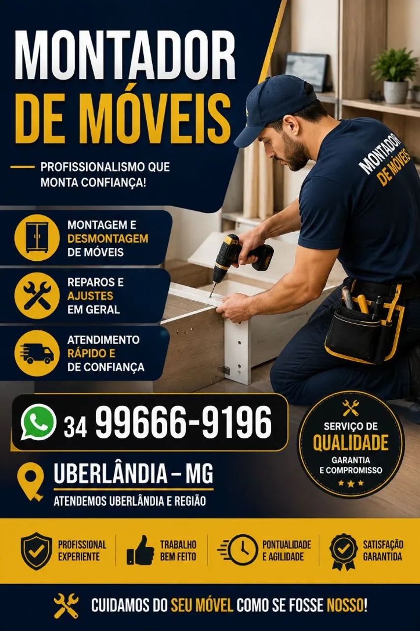 Montador de Móveis Profissional em Geral Uberlândia MG 