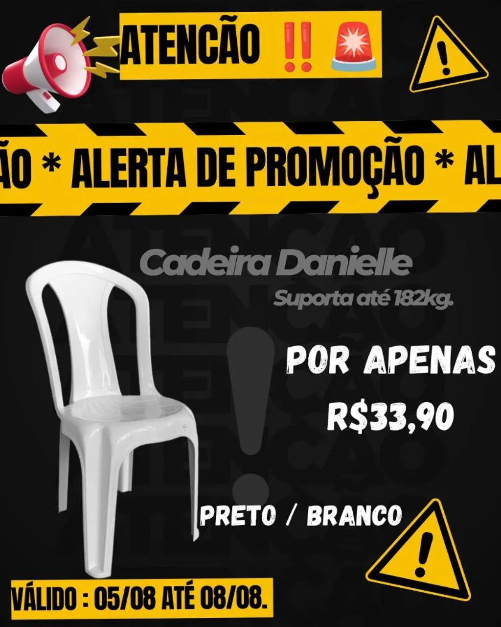 Cadeira Danielle _ suporta até 182kg.