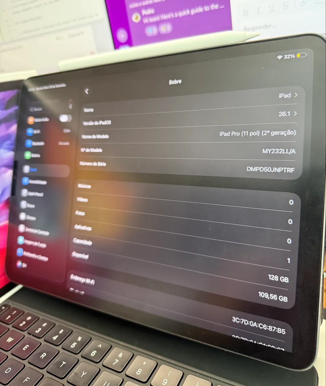 iPad Pro 11 pol (2ª Ger) 128GB + Magic Keyboard Original + Caixa e Acessórios - Foto 4