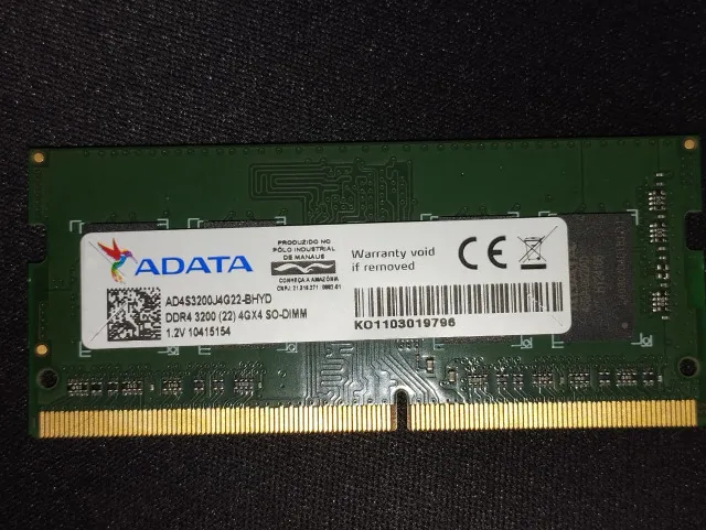 Memória RAM ADATA 4GB DDR4 3200MHz Notebook SO-DIMM CL22 - Memória