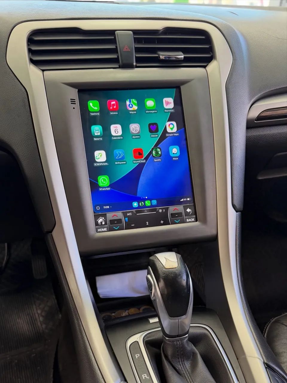Central Multimídia Tesla Android Fusion 2013 acima CarPlay e Android Auto - Foto 3