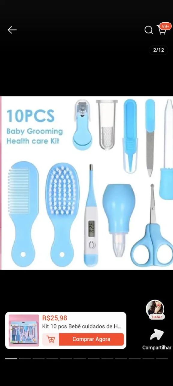 Kit higiene bebê 10 peças 
