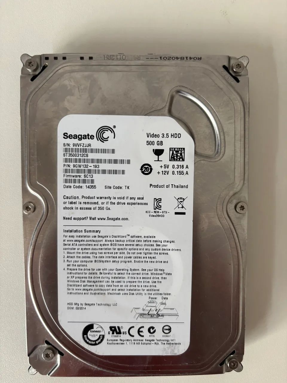 HD Seagate 500GB SATA 3.5? Desktop