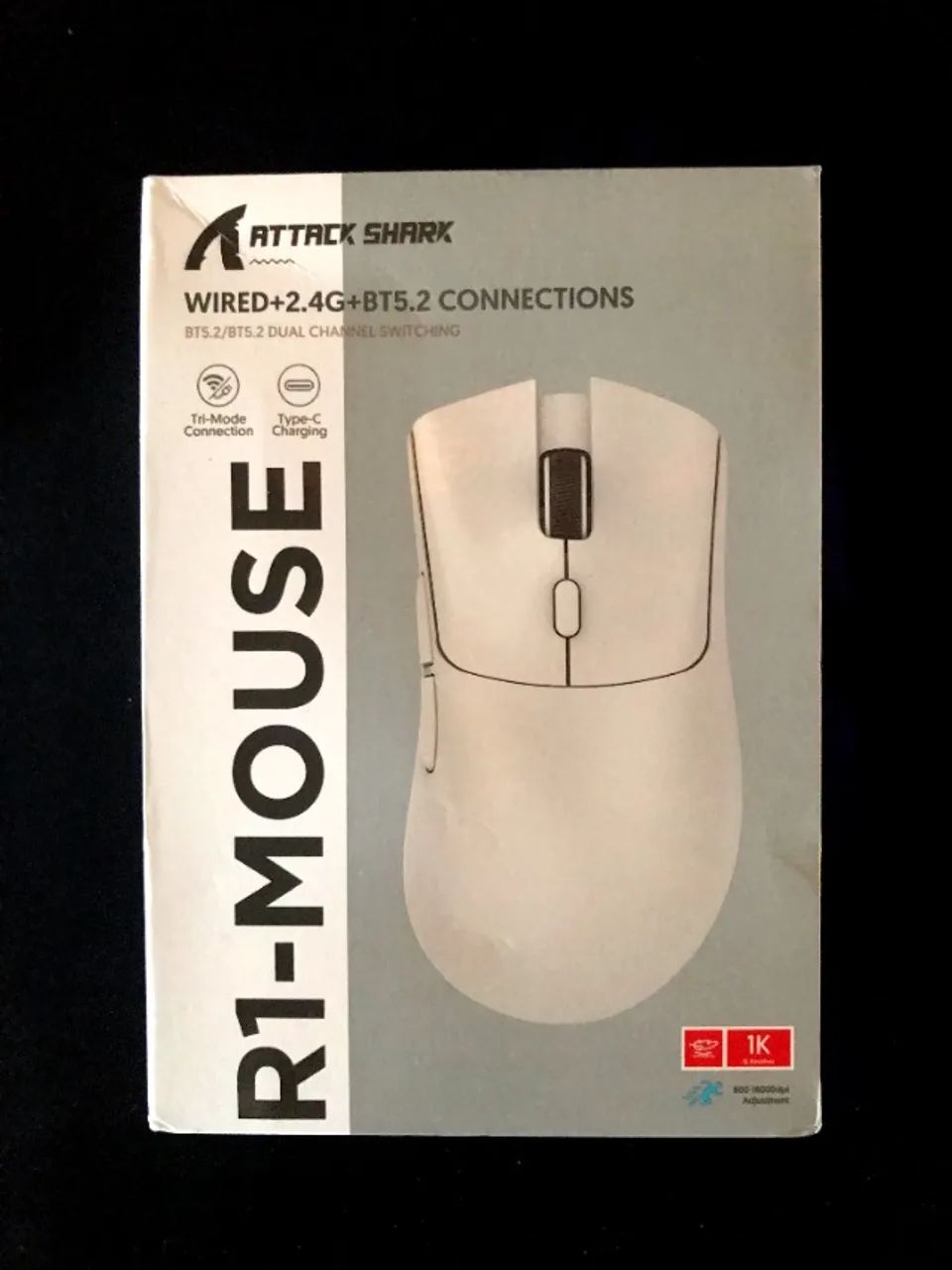 (NOVO) Mouse Gamer Attack Shark R1 Preto Sem Fio | 18.000 DPI | PAW3311 - Foto 4
