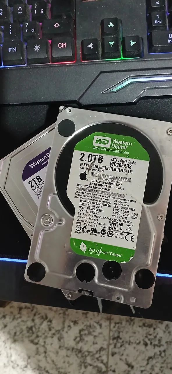 HD 2TB - Western Digital - 100% Saudável e Testado