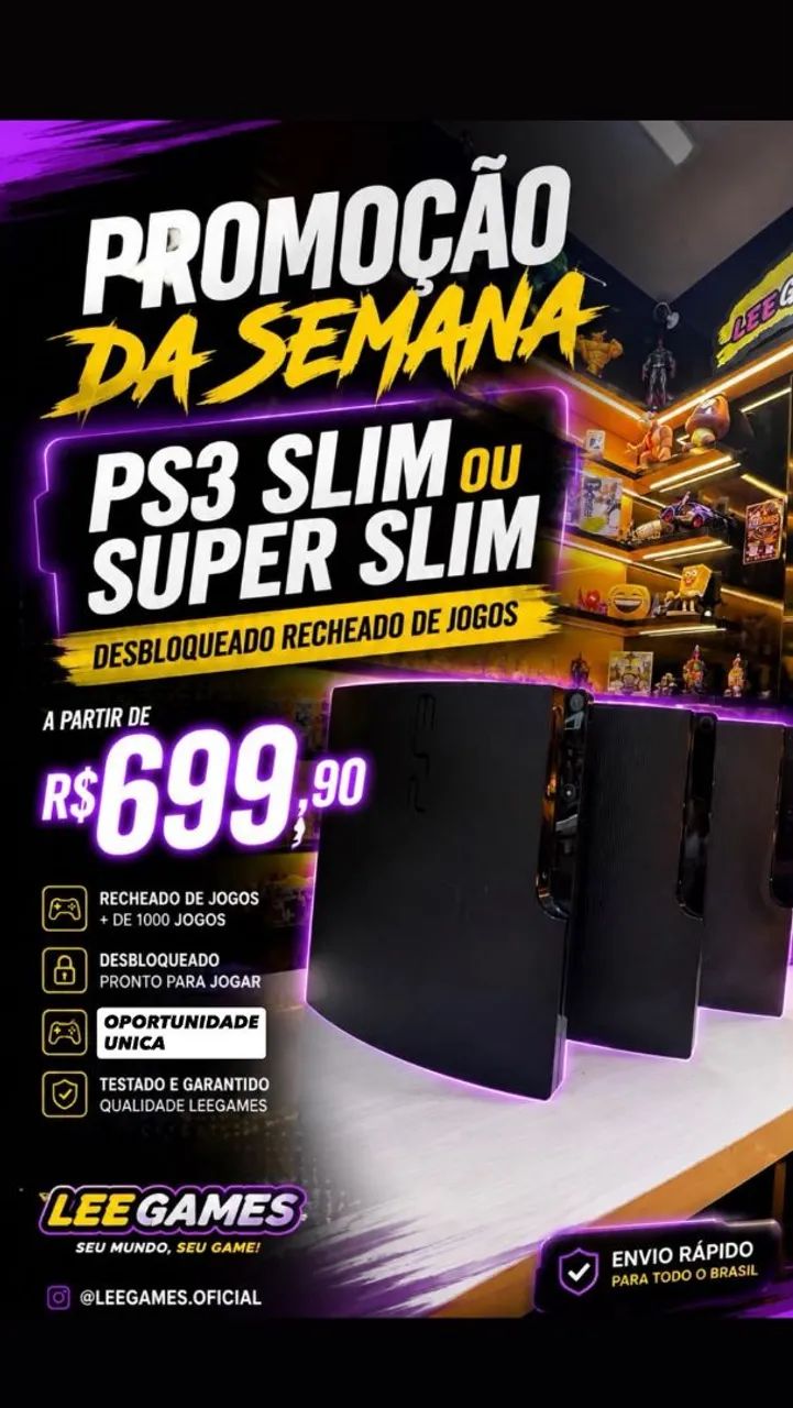 Console ps3 Slim completo com garantia!