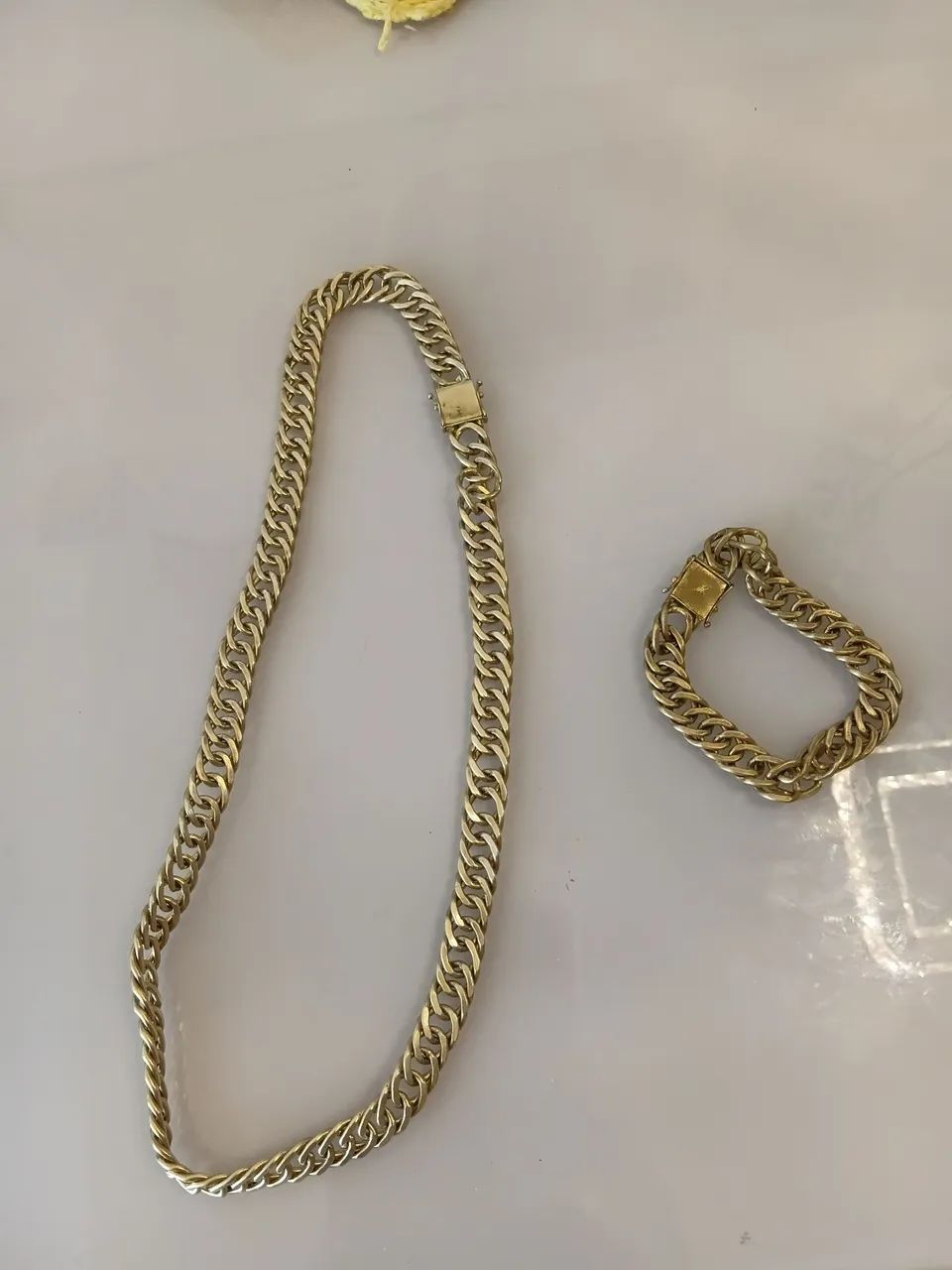 Corrente e pulseira de moeda antiga  - Foto 5