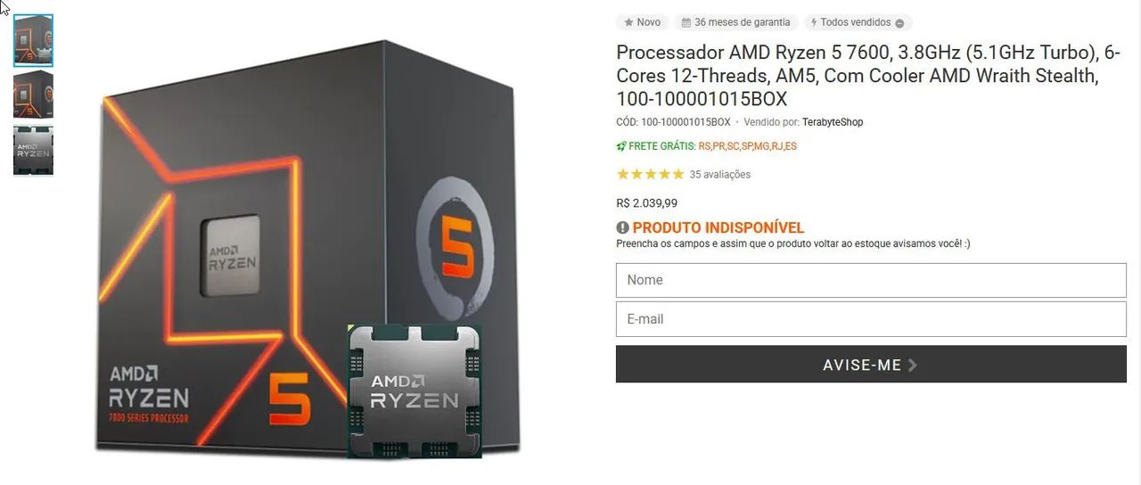 Ryzen 5 7600 + WC Corsair + SSD 1 Tb + Gabinete + Fans - Foto 3