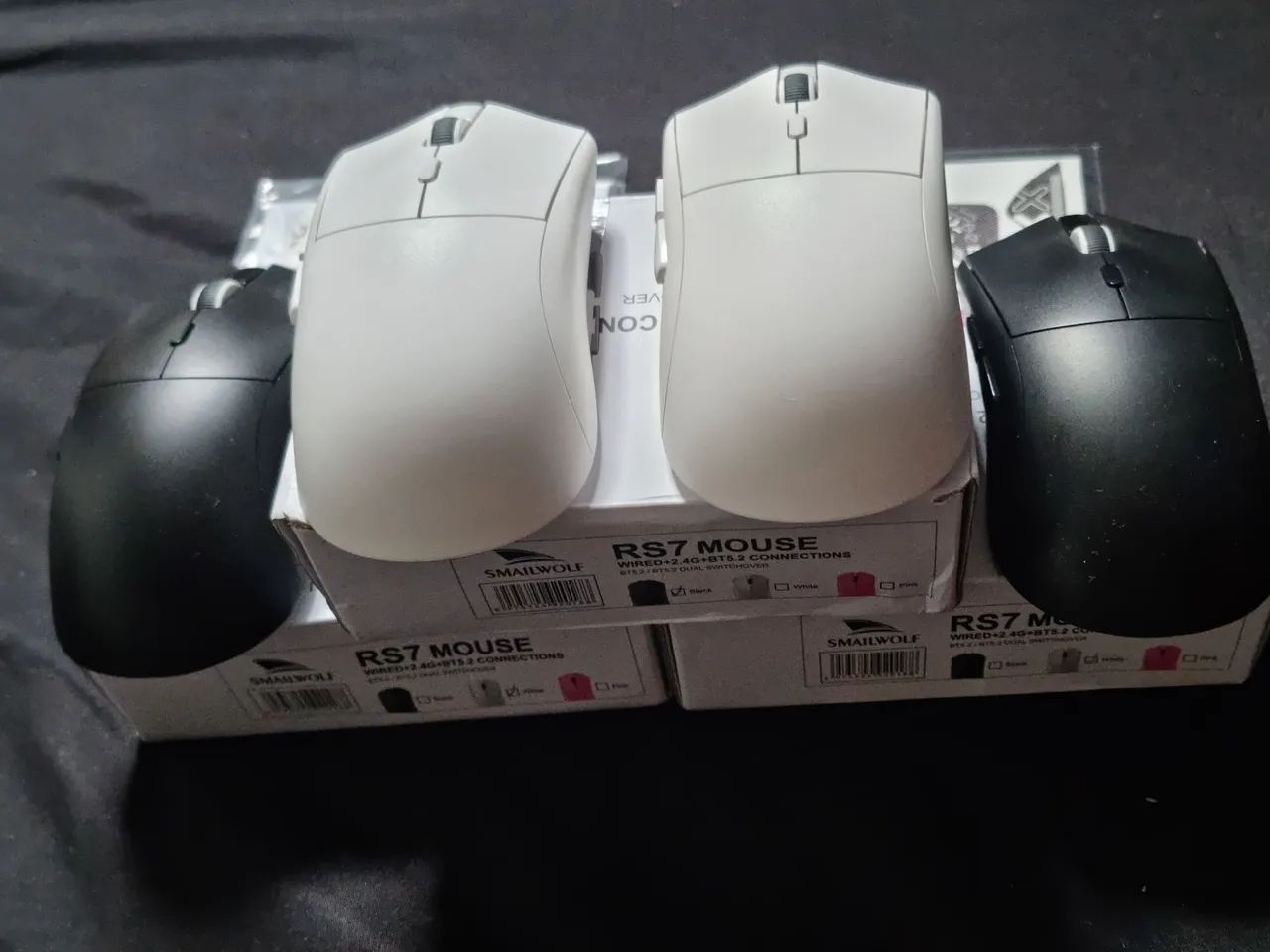 Mouse Sem Fio Smallwolf RS7 Bluetooth 2.4G - Preto/Branco - Foto 2
