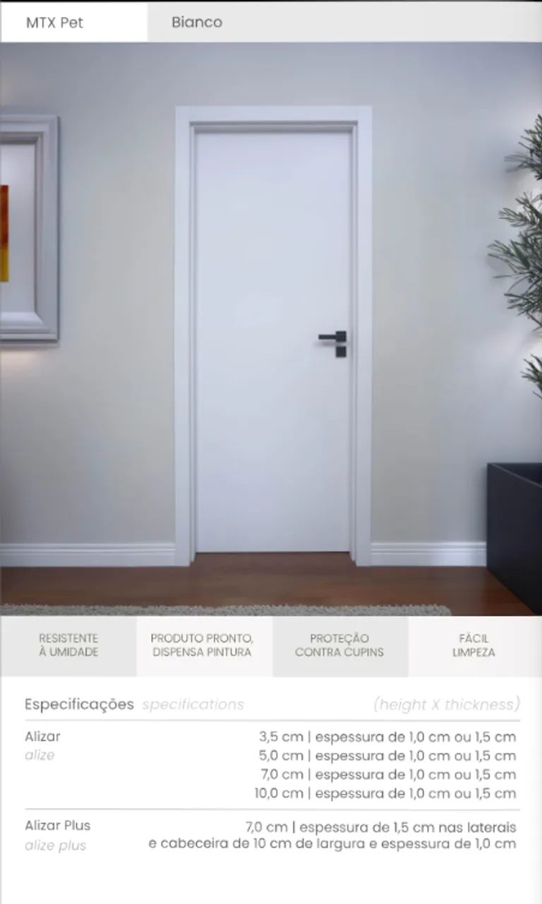 Porta Alto Padrão Pronta Concrem Innovazione Lacca Touch Bianco Externo 3mm 1