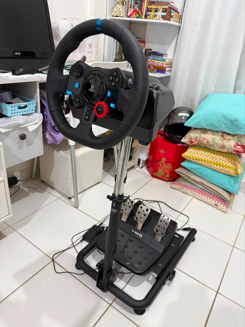 Volante Logitech G29 Driving Force + Cockpit para PS5, PS4, PS3 e PC - Foto 2