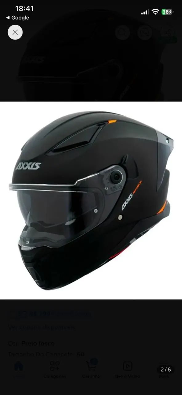 CAPACETE AXXIS HAWK SV EVO MOTO - Foto 3