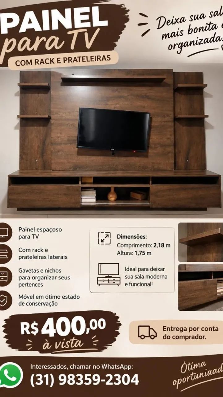 Painel para tv até 60 polegadas. - Foto 2