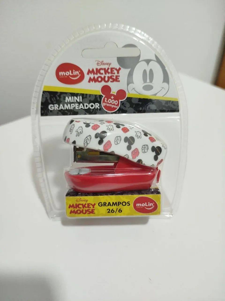 Mini grampeador Mickey com grampos