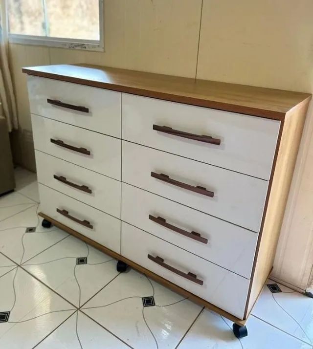 Cômoda com Rodízios 8 Gavetas (Novo) Entrega Grátis! 