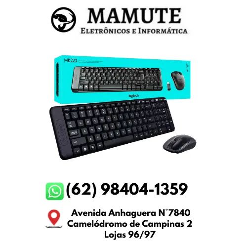 Kit Teclado + Mouse Logitech - Wireless USB - MK220 Preto Pc Notebook