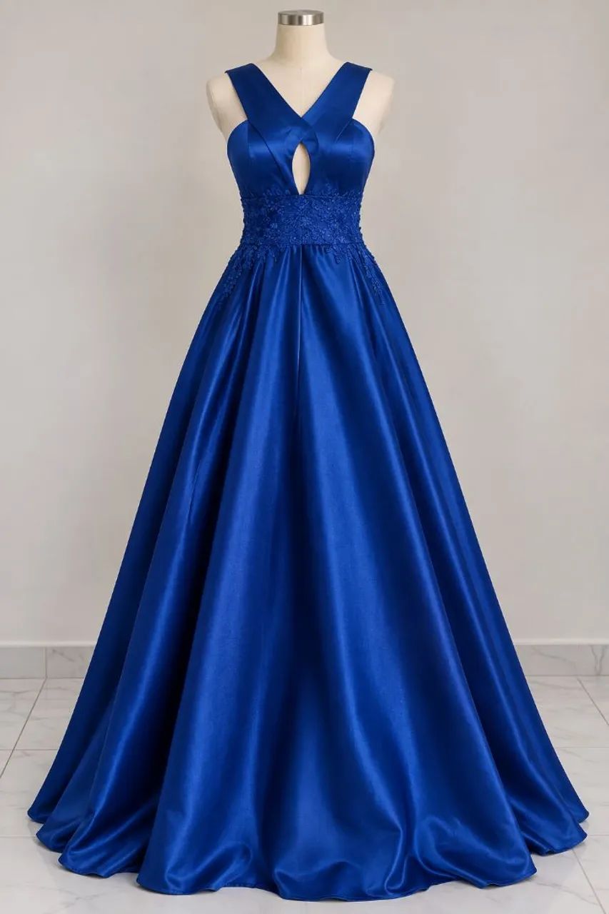 Vestido azul longo