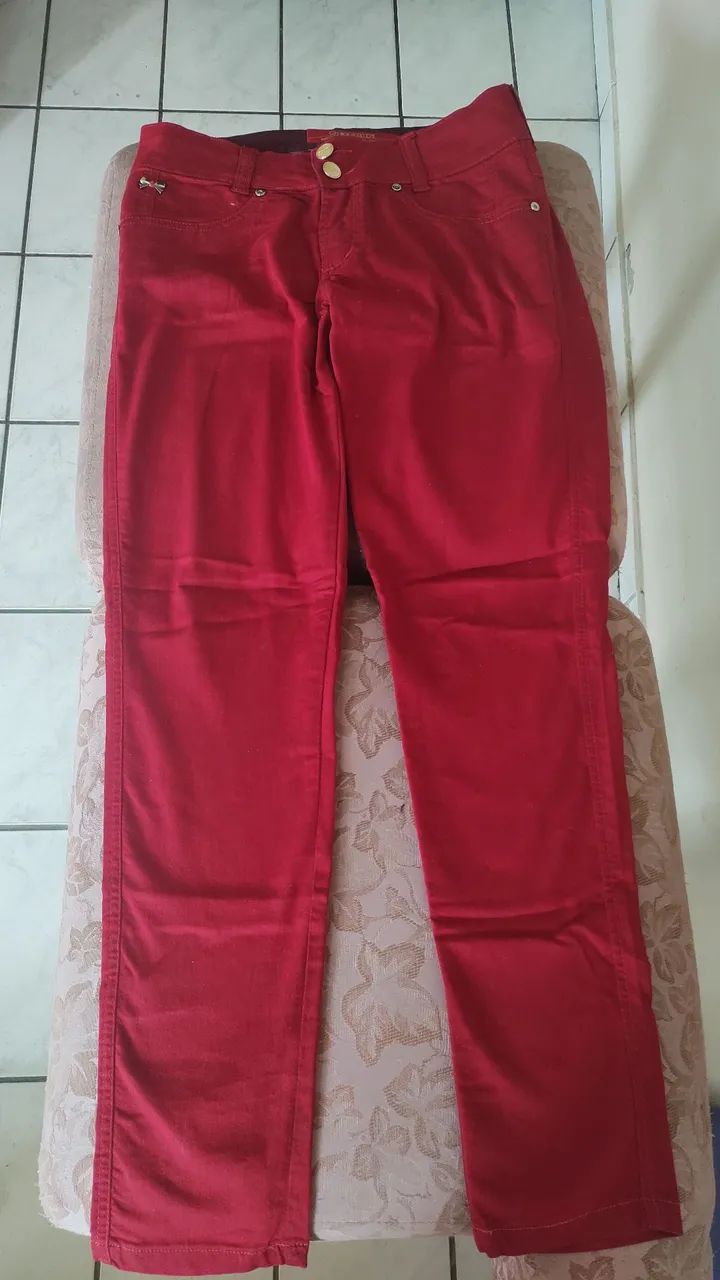 Calça jeans vermelha  - Foto 2