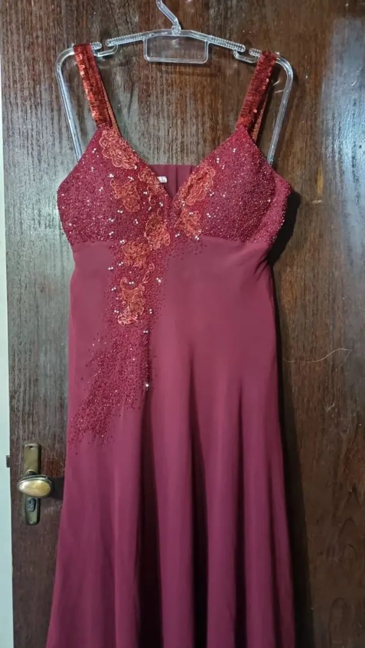 Vestido vinho festa 