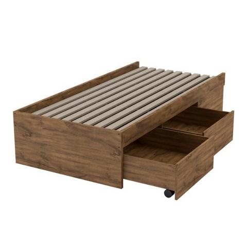 Cama solteiro em mdf com gavetão