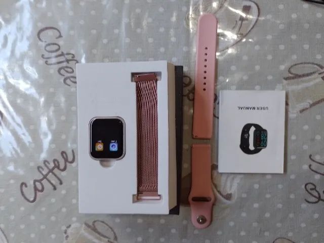 Smartwatch Relógio Inteligente Rosa Feminino -  Pulseira Extra - Foto 6