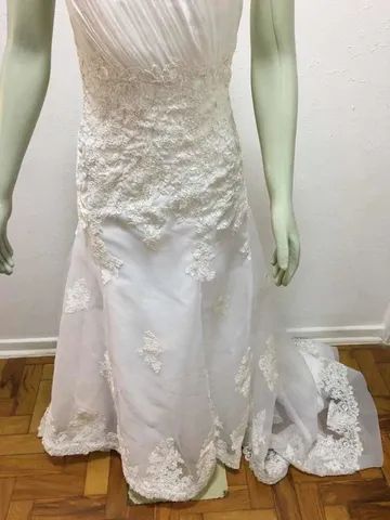 Vestido Noiva Tomara Que Caia Tamanho P White Drapeado - Foto 2