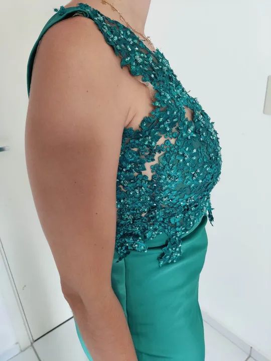 Vestido festa verde esmeralda  - Foto 3