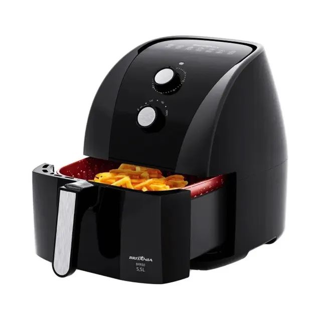  Air Fryer Fritadeira Elétrica 5,5L BFR50 Preta com Timer Britânia - Foto 2