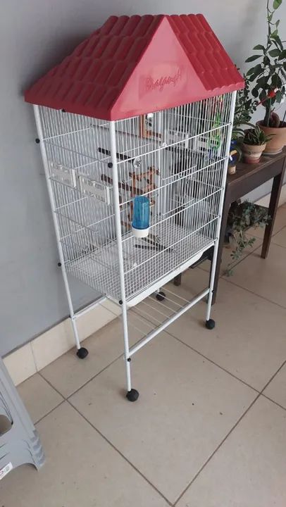 Viveiro Telhadinho com base e rodinhas muito novo - Foto 3