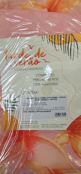 Cobre Leito Percal 180 Fios 100% Algodão 3 Peças - Casa & Conforto - Foto 2