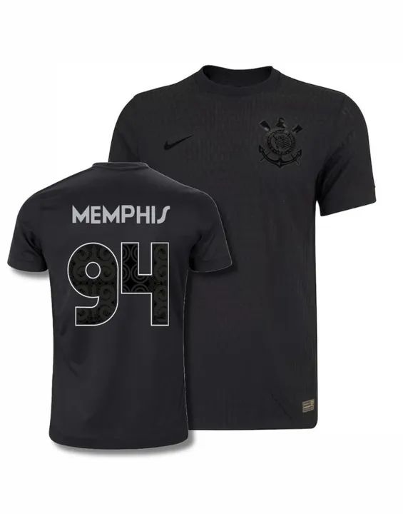 Camisa Corinthians II 24/25 Versão Jogador Personalizada MEMPHIS 94 Tamanho G/GG