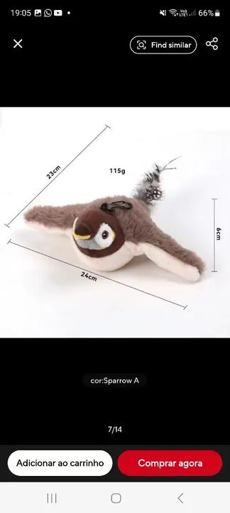 Passarinho recarregável de Pelúcia Interativo para Gatos  - Foto 5