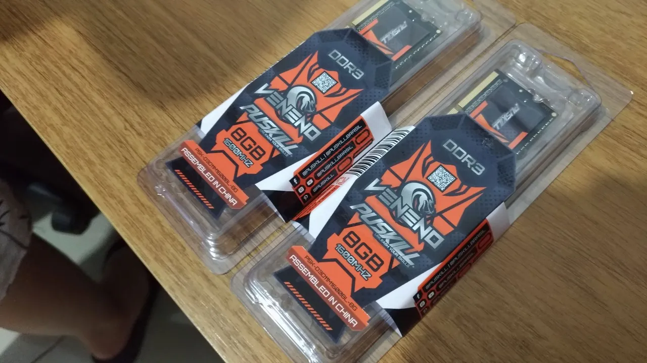 Memória RAM 8GB DDR3L 1600MHz VENENO PUSKILL. ( Nova )