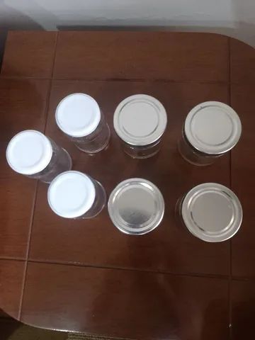 lote com 7 potinhos de vidro vazios para artesanato - Foto 5