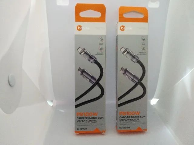 Cabo usb tipo C com display digital 100w Basike - Foto 2