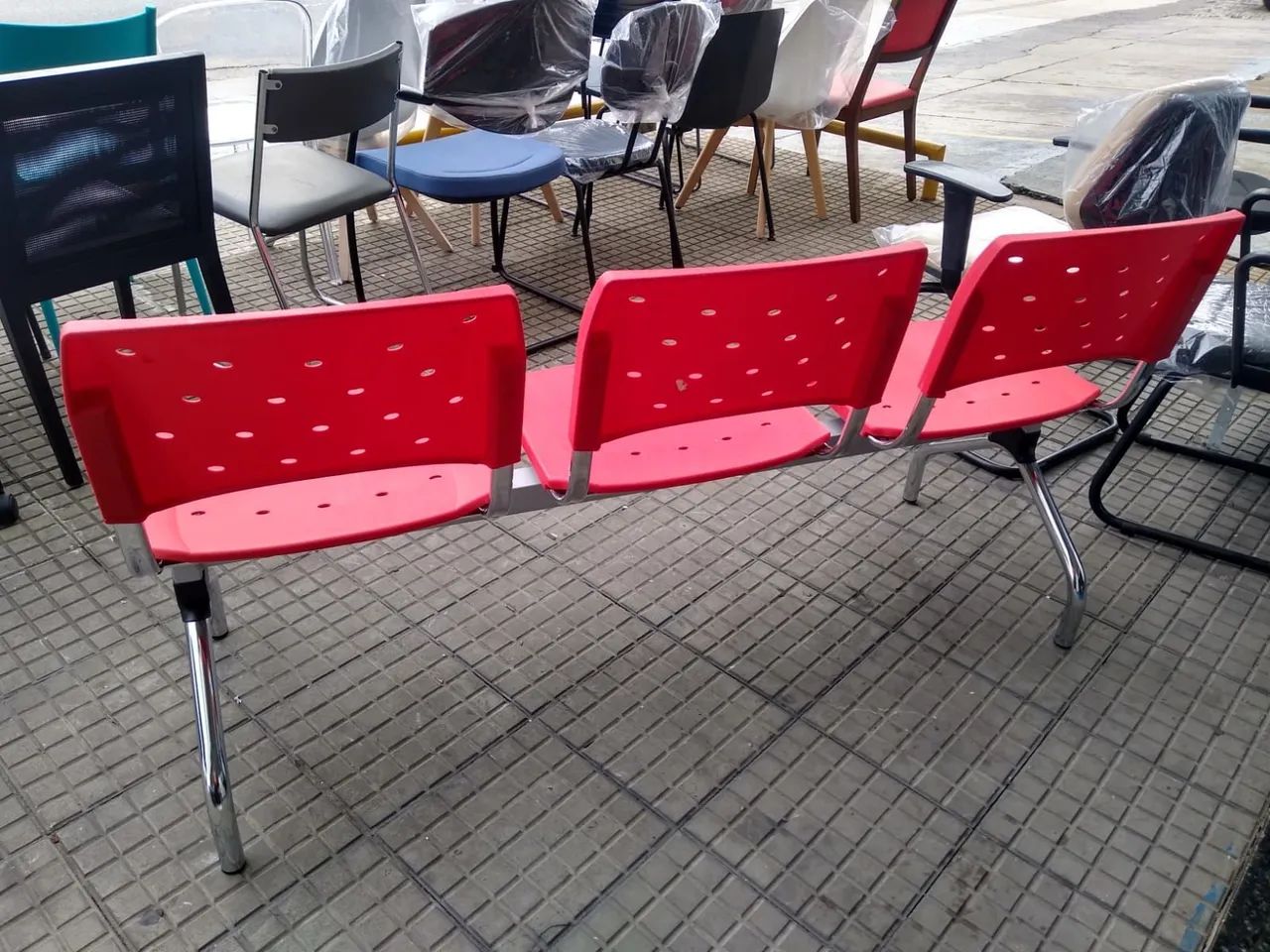 Cadeiras Longarina para escritório - Foto 4