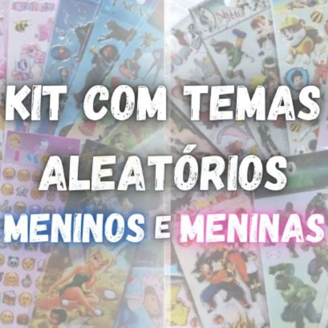 Pacote com 100 cartelas de adesivos com temas variados e aleatorios menina e menino - Foto 2