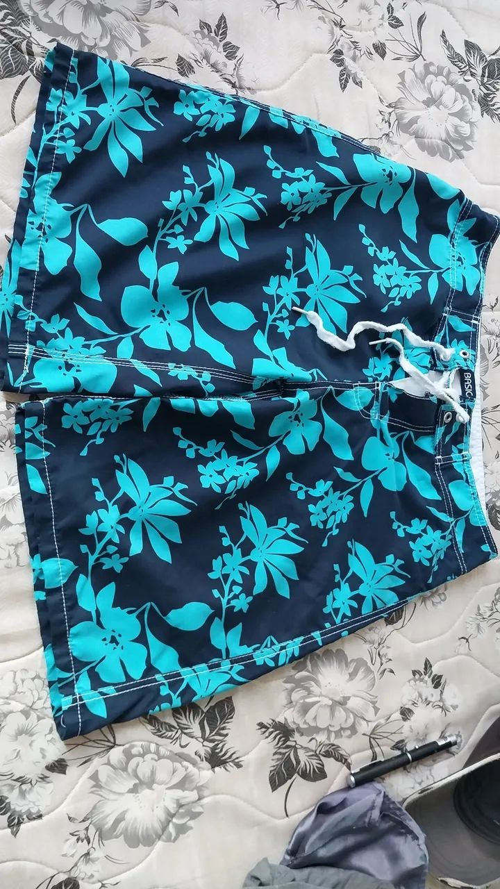 Bermuda de Praia Masculino Azul