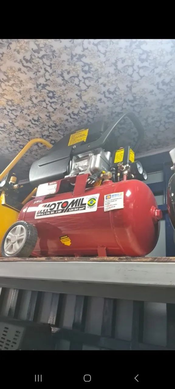 COMPRESSOR 2CV 24LITROS 127/220V 120PSI 8,7PES MOTOMIL