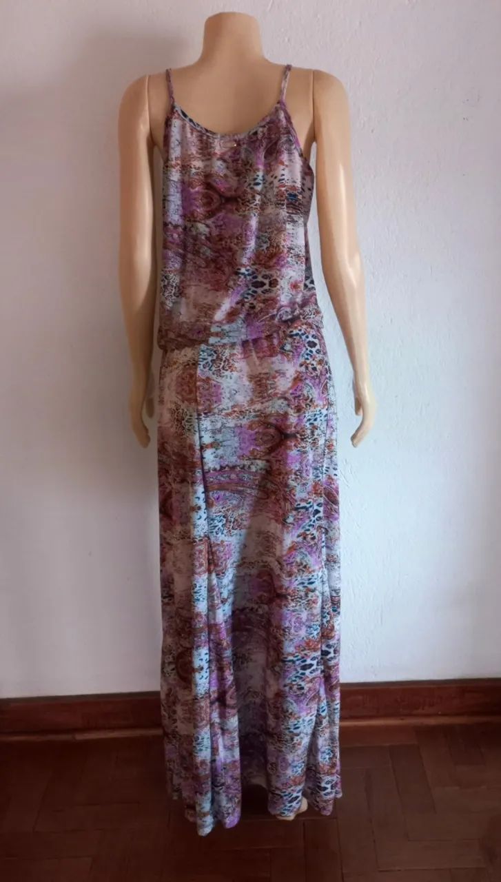 11_Vestido longo estampado Quintess / Tam M  - Foto 3
