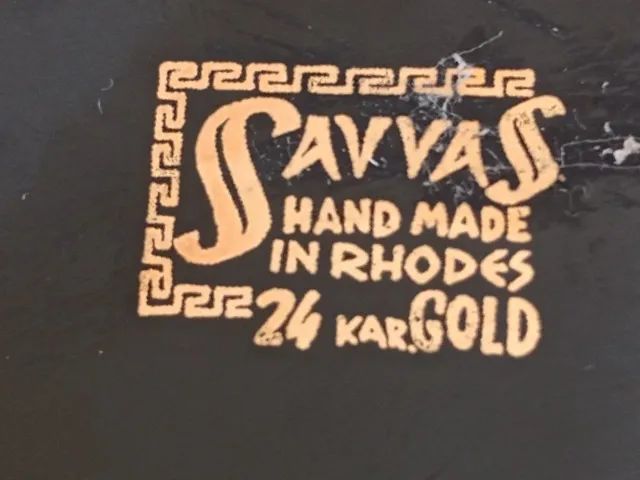 Prato em Porcelana Grega Pintado em Ouro 24K - Foto 4