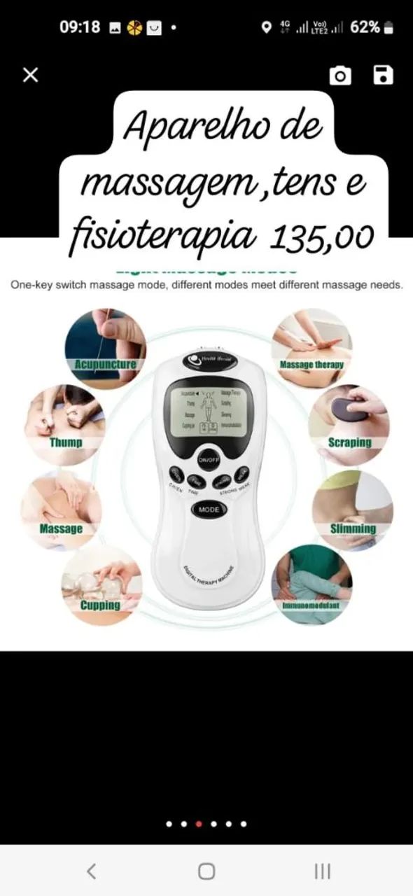 Aparelho de massagem, tens e fisioterapia