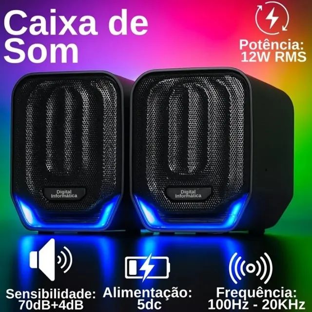 Caixa Caixinha De Som Com Iluminação Led  - Foto 2